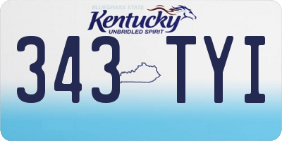 KY license plate 343TYI