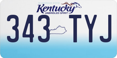 KY license plate 343TYJ