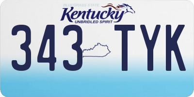 KY license plate 343TYK