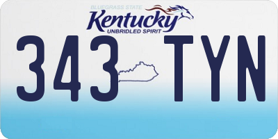KY license plate 343TYN