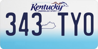 KY license plate 343TYO