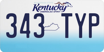 KY license plate 343TYP