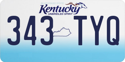 KY license plate 343TYQ