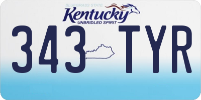 KY license plate 343TYR