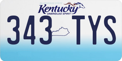 KY license plate 343TYS