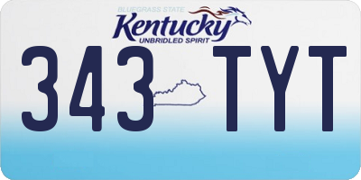 KY license plate 343TYT
