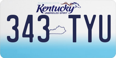 KY license plate 343TYU