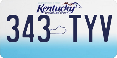 KY license plate 343TYV
