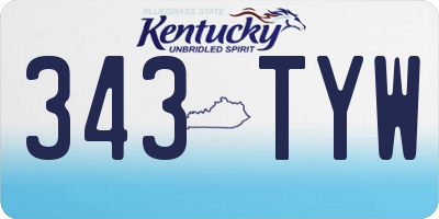 KY license plate 343TYW