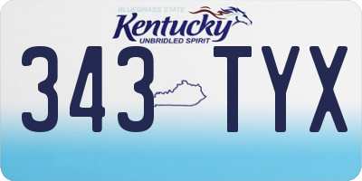 KY license plate 343TYX