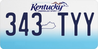KY license plate 343TYY