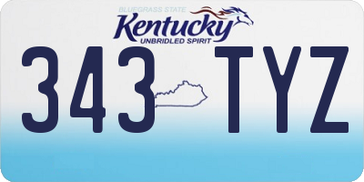 KY license plate 343TYZ