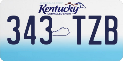 KY license plate 343TZB