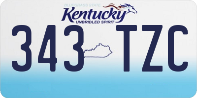 KY license plate 343TZC