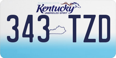 KY license plate 343TZD