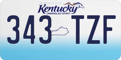 KY license plate 343TZF