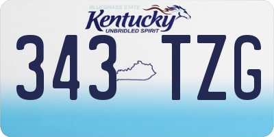 KY license plate 343TZG