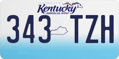 KY license plate 343TZH