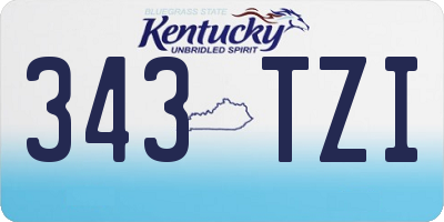 KY license plate 343TZI