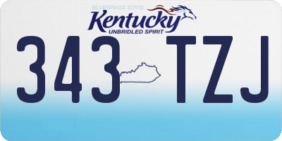 KY license plate 343TZJ