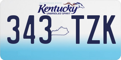 KY license plate 343TZK