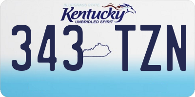 KY license plate 343TZN