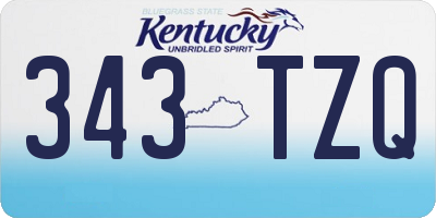 KY license plate 343TZQ