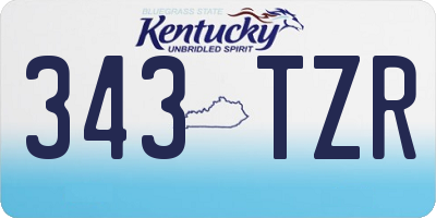 KY license plate 343TZR