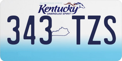 KY license plate 343TZS