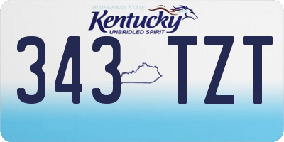 KY license plate 343TZT