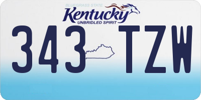 KY license plate 343TZW
