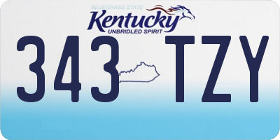 KY license plate 343TZY