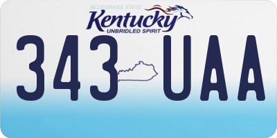 KY license plate 343UAA