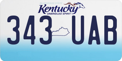 KY license plate 343UAB
