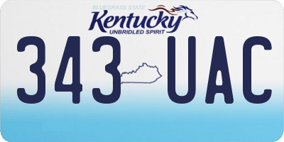 KY license plate 343UAC