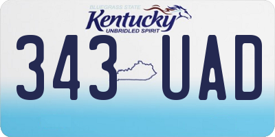KY license plate 343UAD