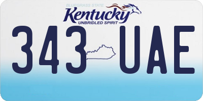 KY license plate 343UAE
