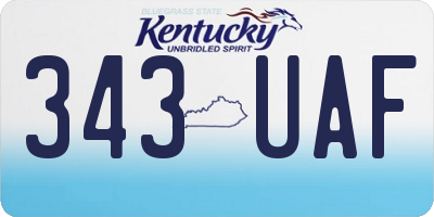 KY license plate 343UAF