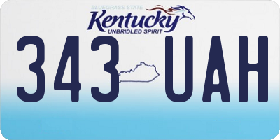 KY license plate 343UAH