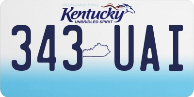 KY license plate 343UAI