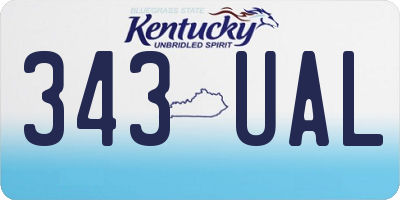KY license plate 343UAL
