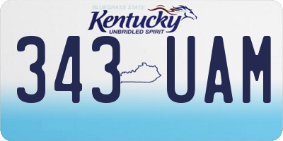 KY license plate 343UAM