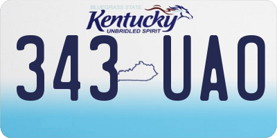 KY license plate 343UAO