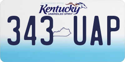 KY license plate 343UAP