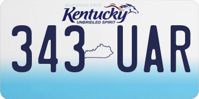 KY license plate 343UAR