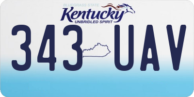 KY license plate 343UAV