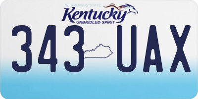 KY license plate 343UAX