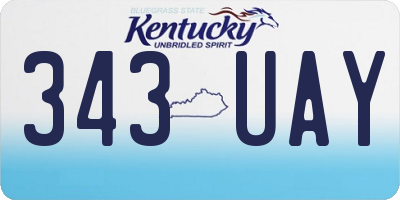 KY license plate 343UAY