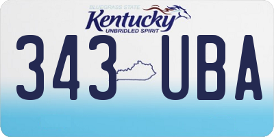 KY license plate 343UBA