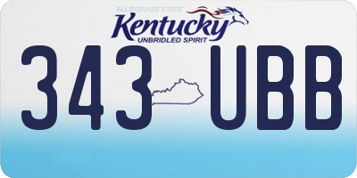 KY license plate 343UBB